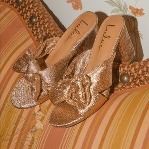 Lulu's Gold Bow Detail Women's Shoes
